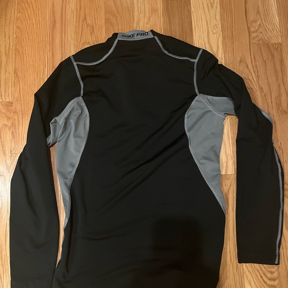 Nike Pro Pullover Mens Small Black Fitted 1/4 Zip Pro Combat Max Dri Fit - Picture 3 of 3